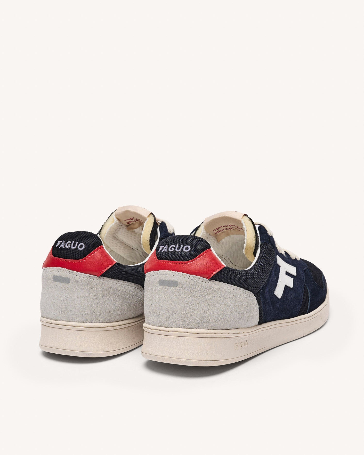 Blue & grey low-top trainers
