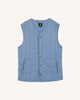 Sleeveless light denim jacket