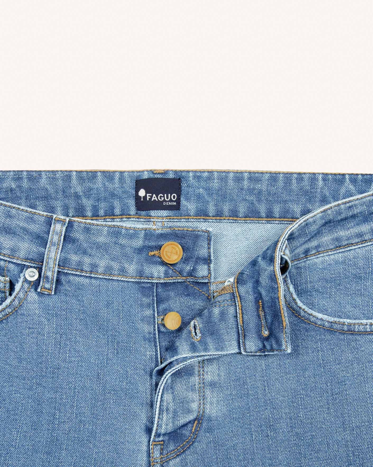 Pantalon denim clair coton recycle & elasthanne - modele DENIM SLIM