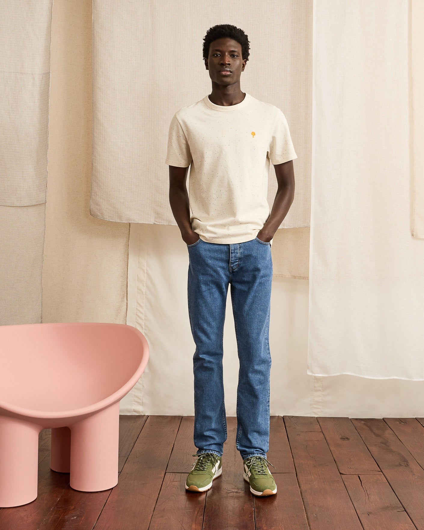 Pantalon denim clair coton recycle & elasthanne - modele DENIM SLIM