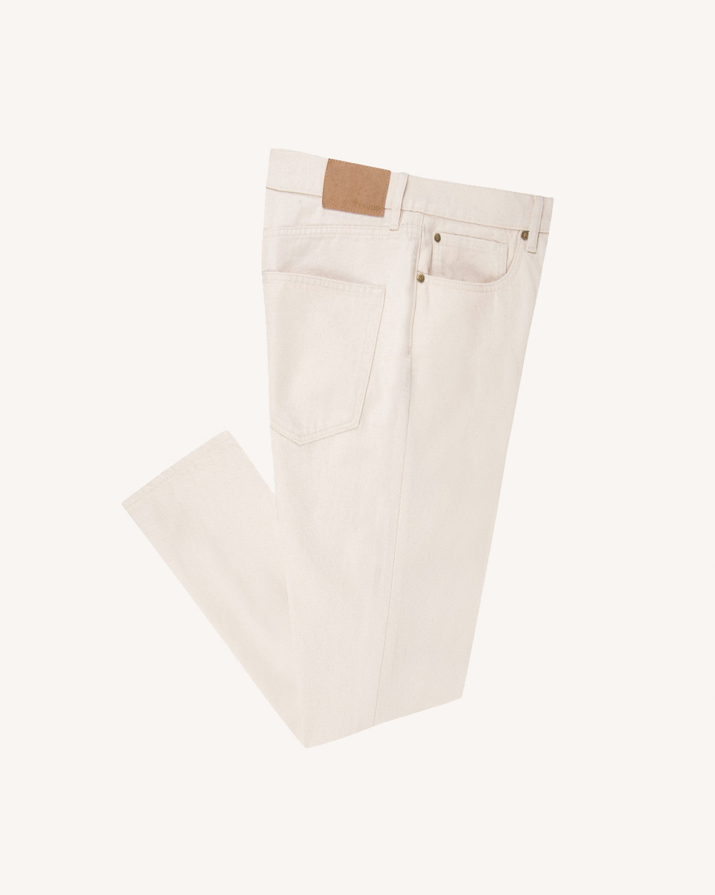 Pantalon ecru coton & coton recycle - modele TAPERED