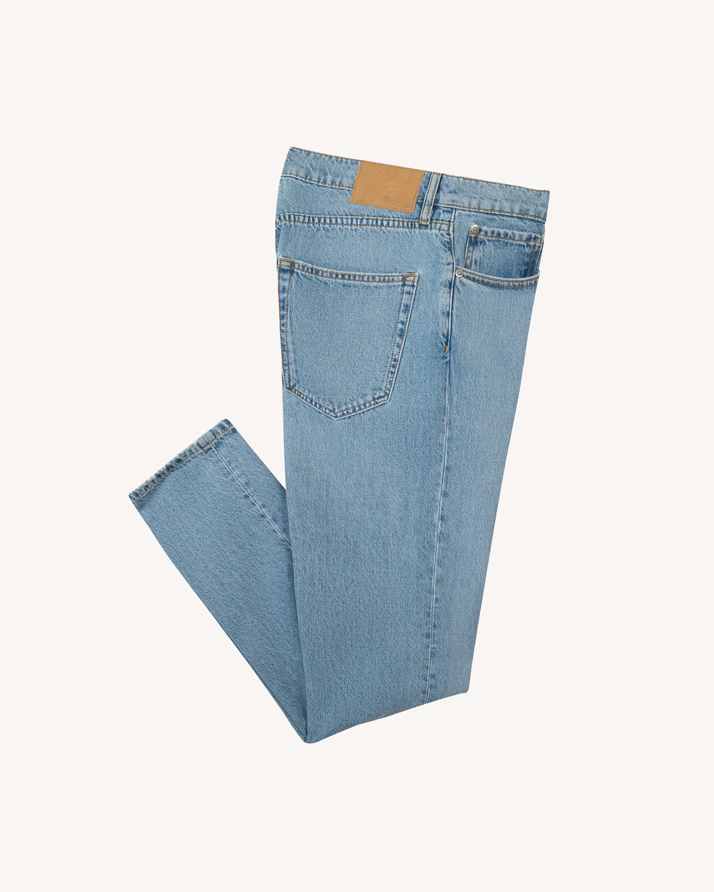 Pantalon denim clair coton dont reycle - modele DENIM TAPERED