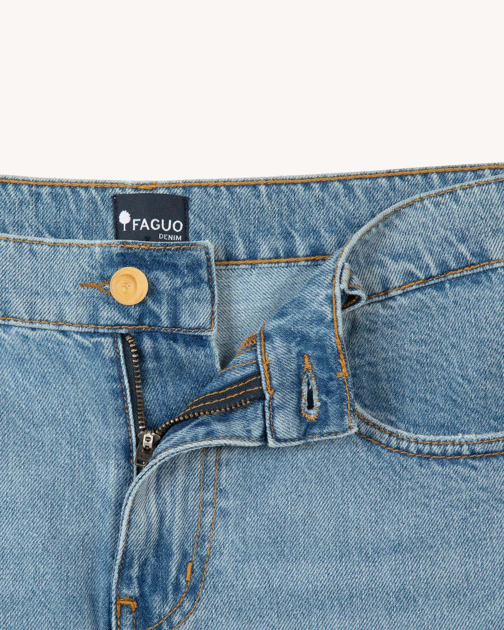 Pantalon denim clair coton dont reycle - modele DENIM TAPERED