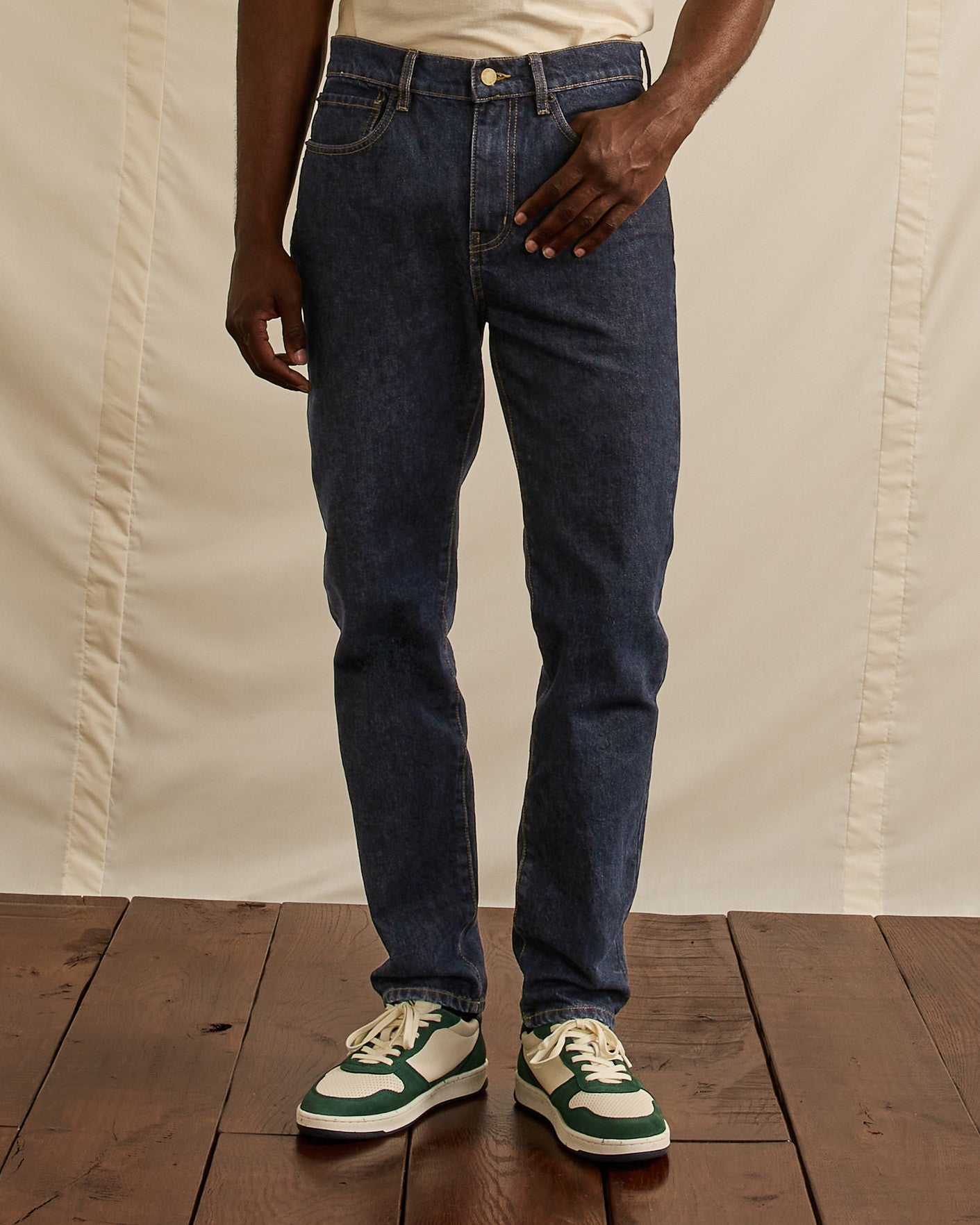 Pantalon denim brut coton regenere - modele DENIM TAPERED