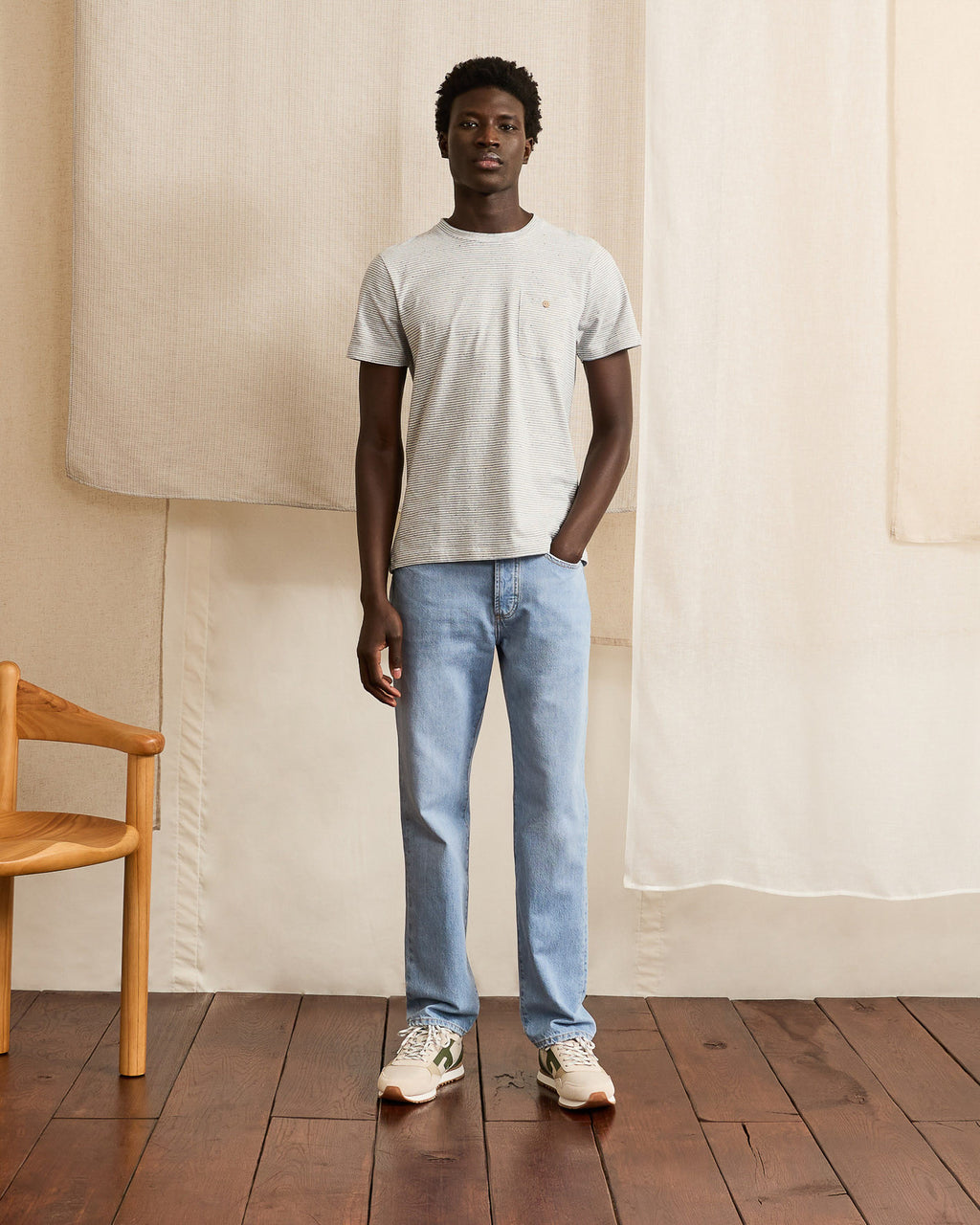 Pantalon denim clair coton recycle - modele DENIM STRAIGHT
