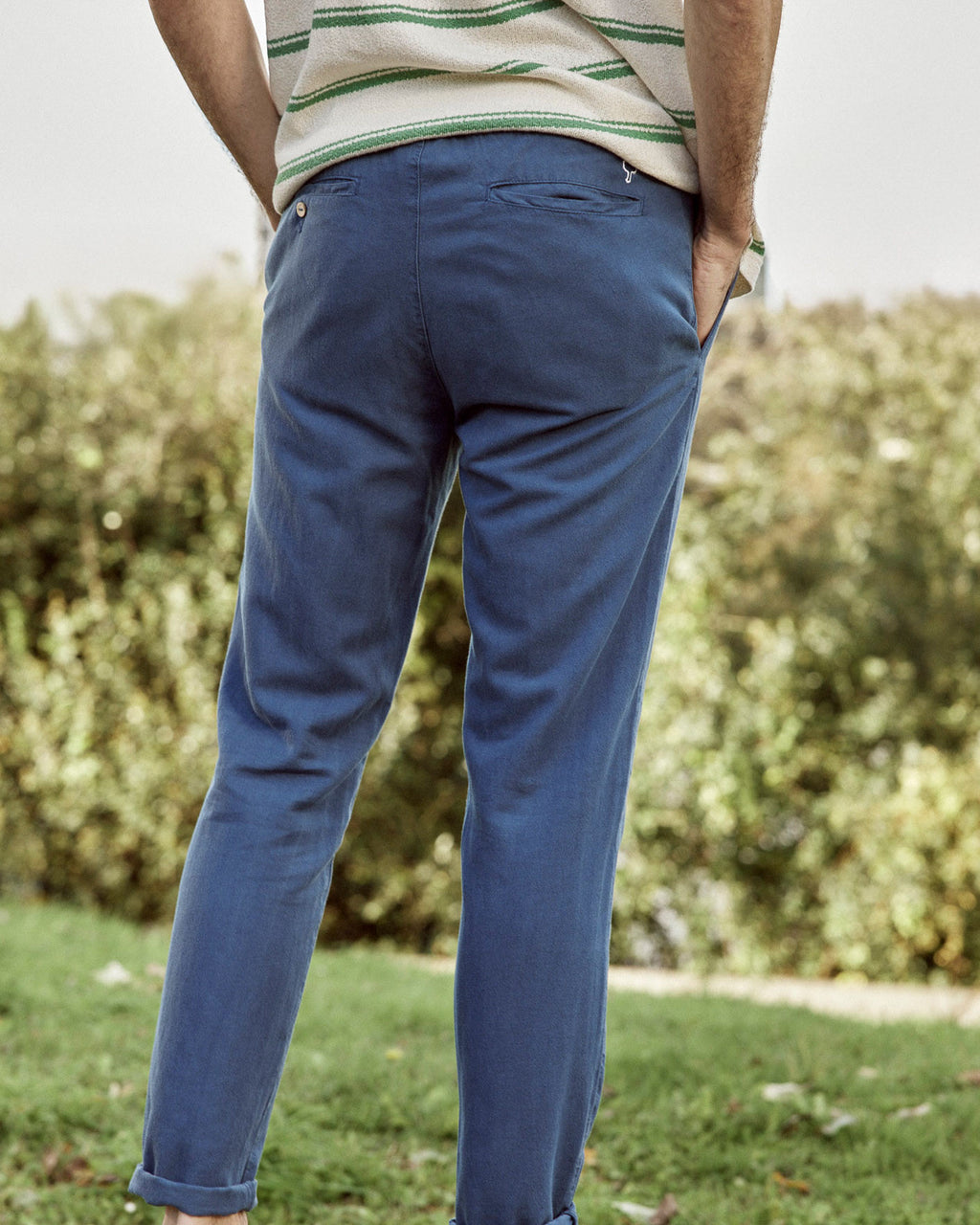 Navy blue trousers