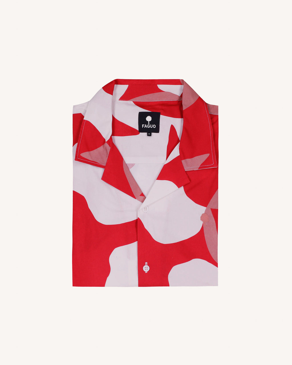 Chemise rouge & crème à motifs