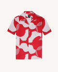 Chemise rouge & crème à motifs