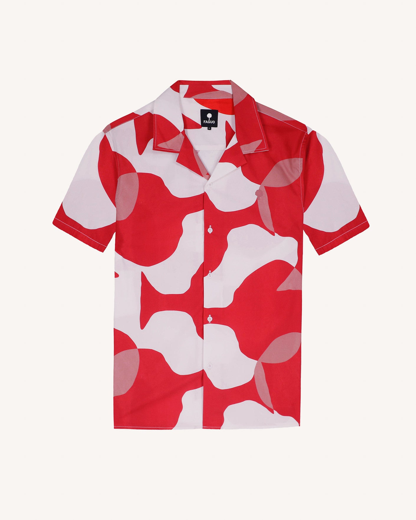 Chemise rouge & crème à motifs