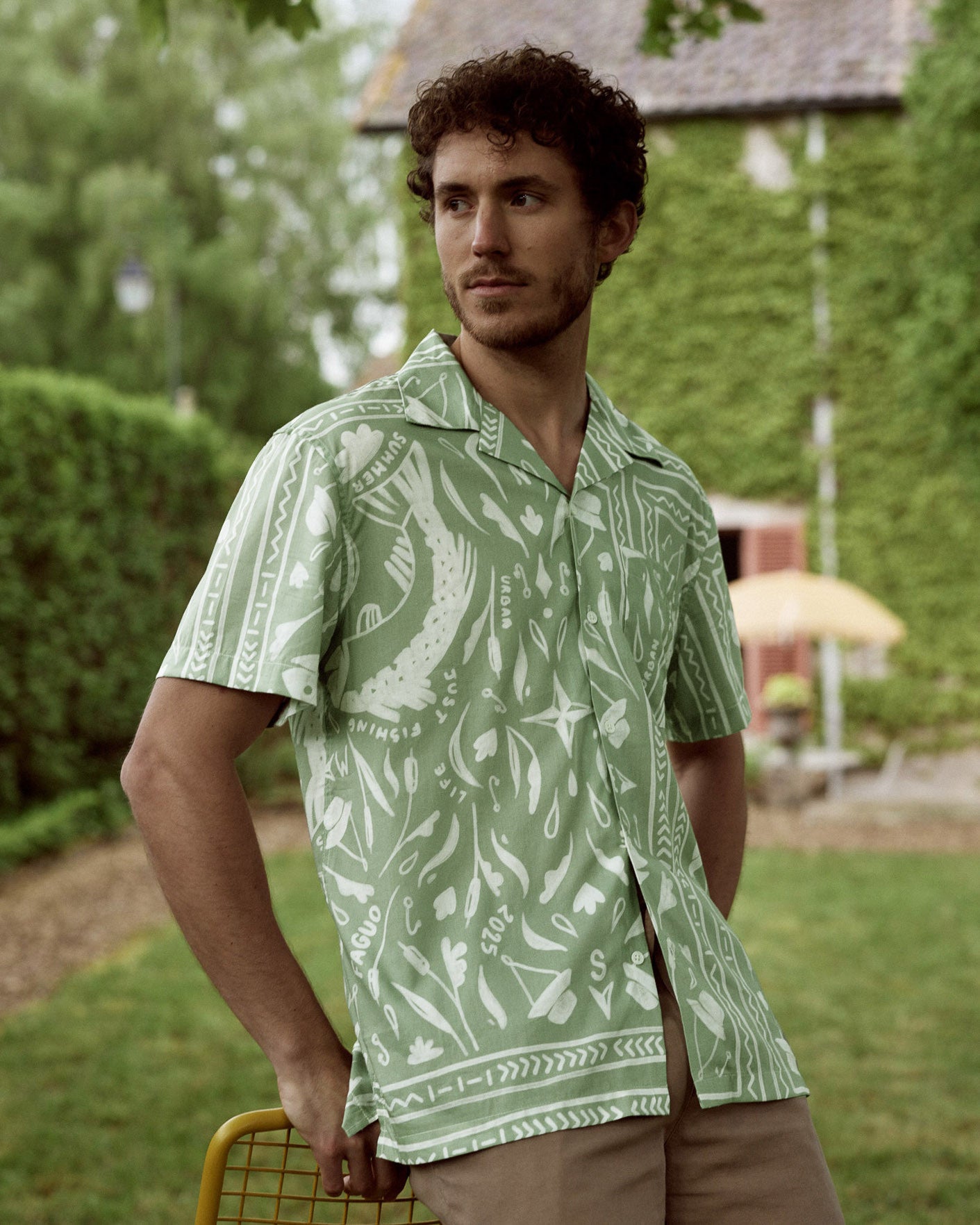 Chemise kaki & écrue