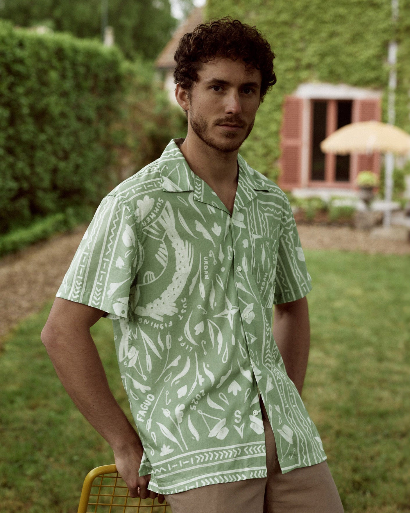 Chemise kaki & écrue
