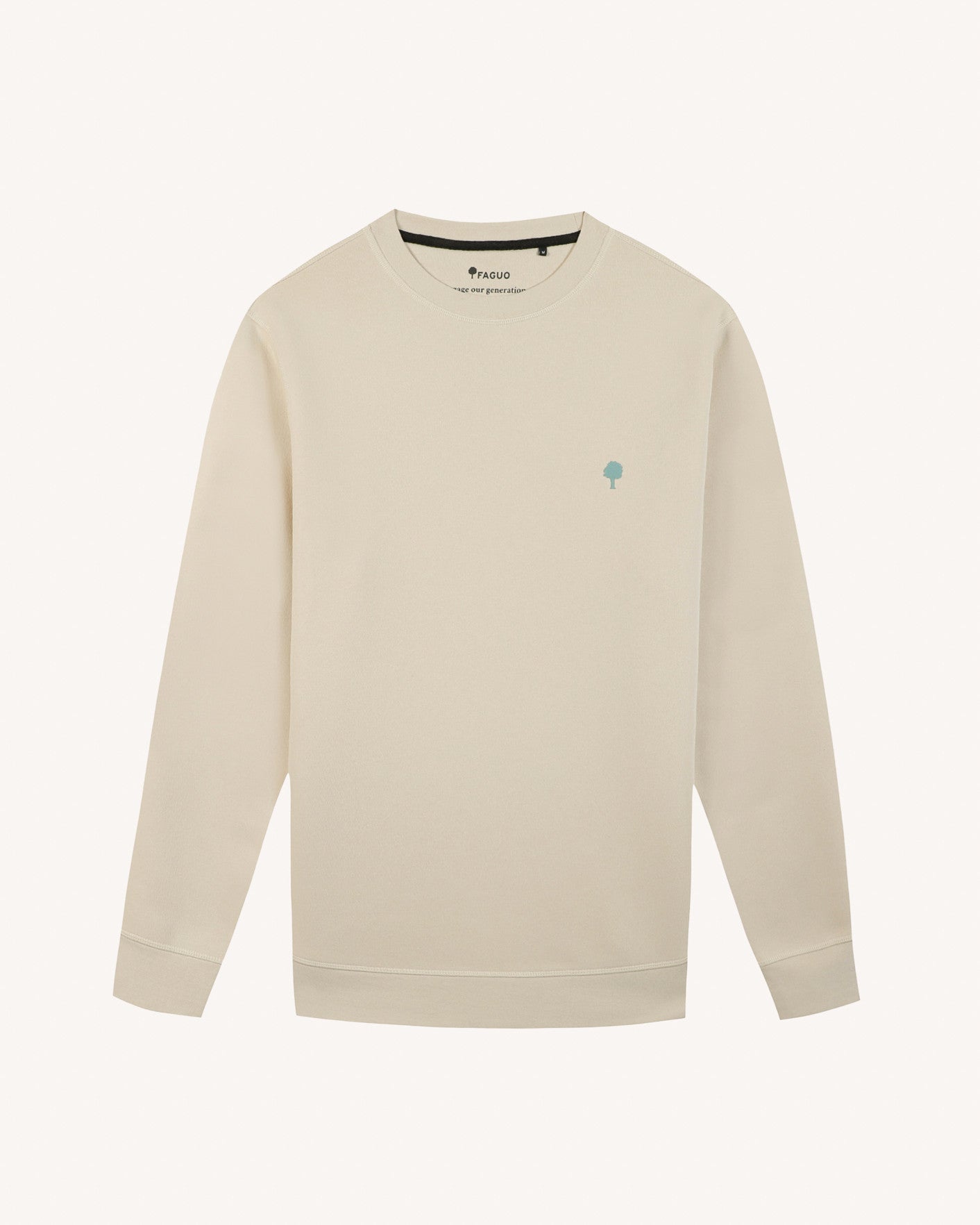 Sweat beige fonce coton & polyester recycles - modele DONZY