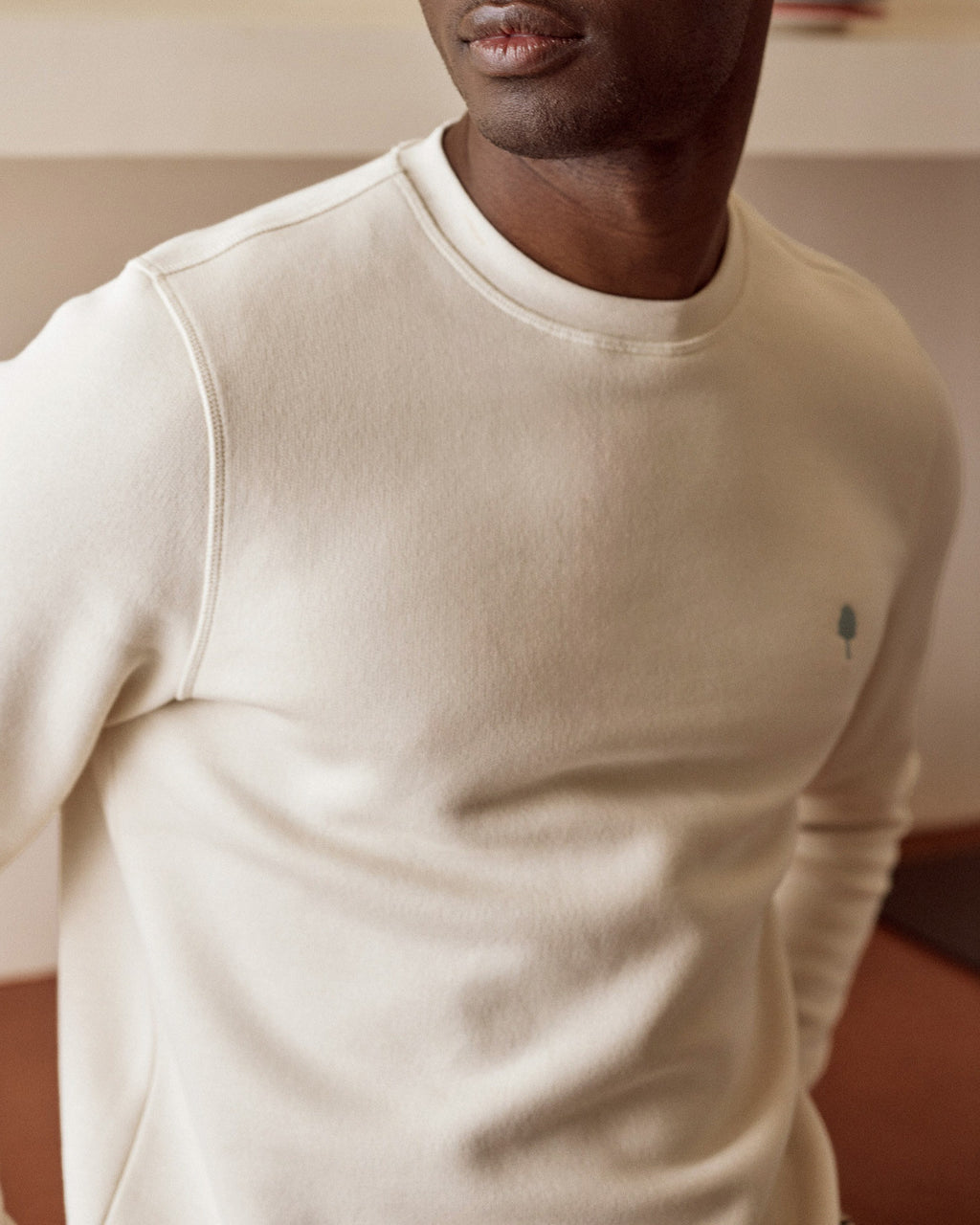 Sweat beige fonce coton & polyester recycles - modele DONZY