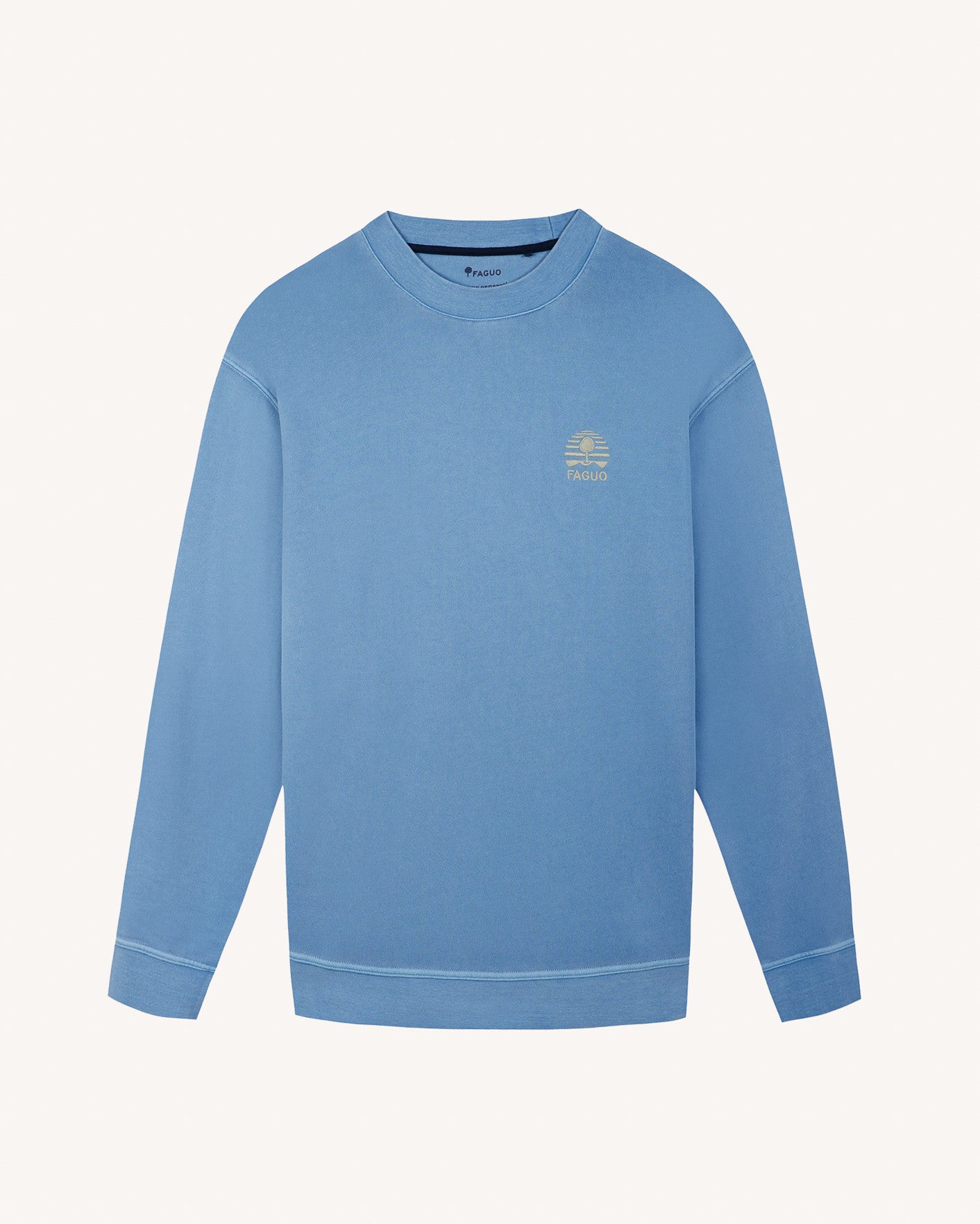Sky blue sweatshirt in pigment dye