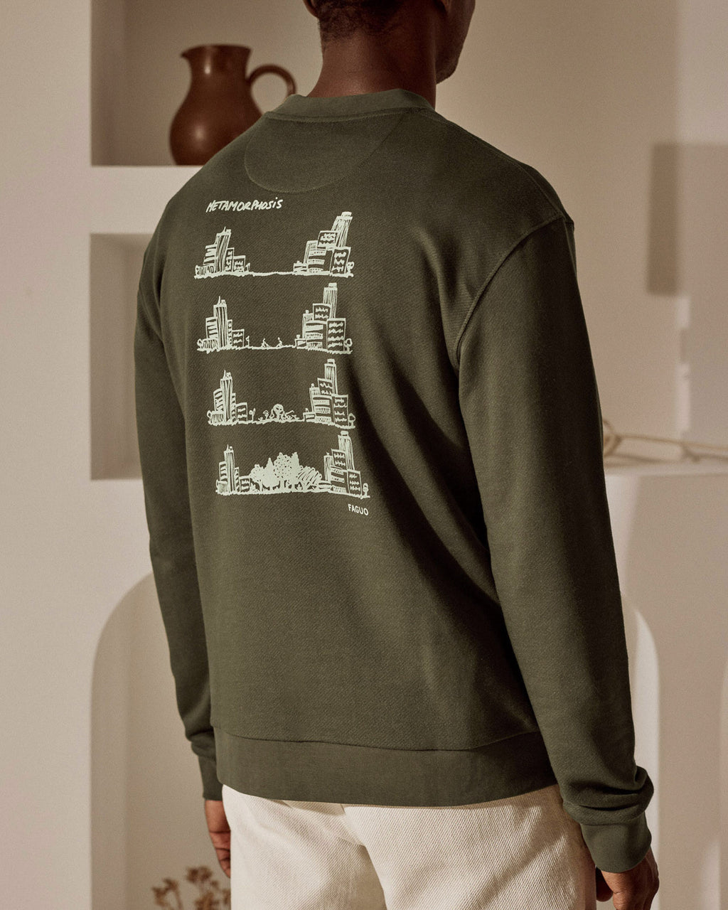 Dark brown sweatshirt lab city forest