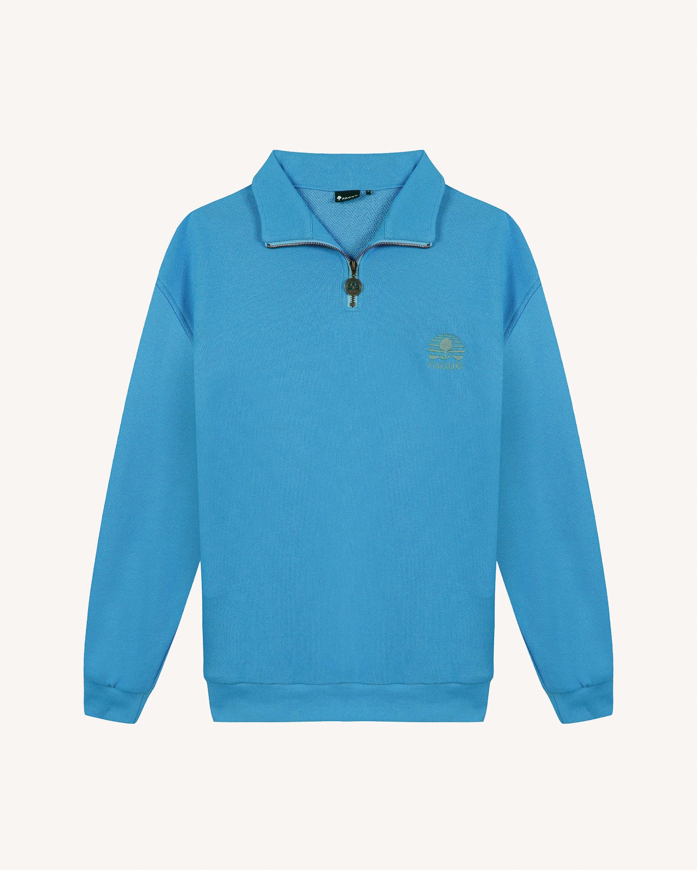 Sweat bleu azur broderie faguo outdoor