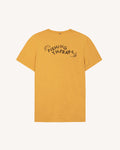 T-shirt ocre sérigraphie effet tampon