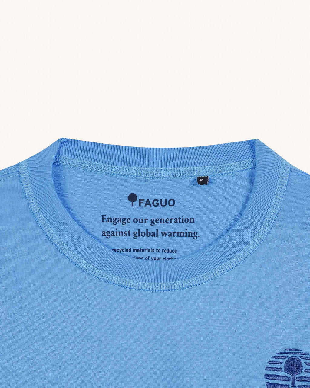 T-shirt bleu azur broderie faguo outdoor