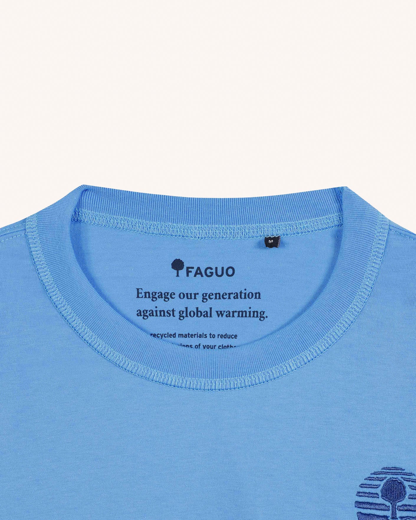 T-shirt bleu azur broderie faguo outdoor