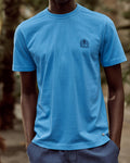 T-shirt bleu azur broderie faguo outdoor