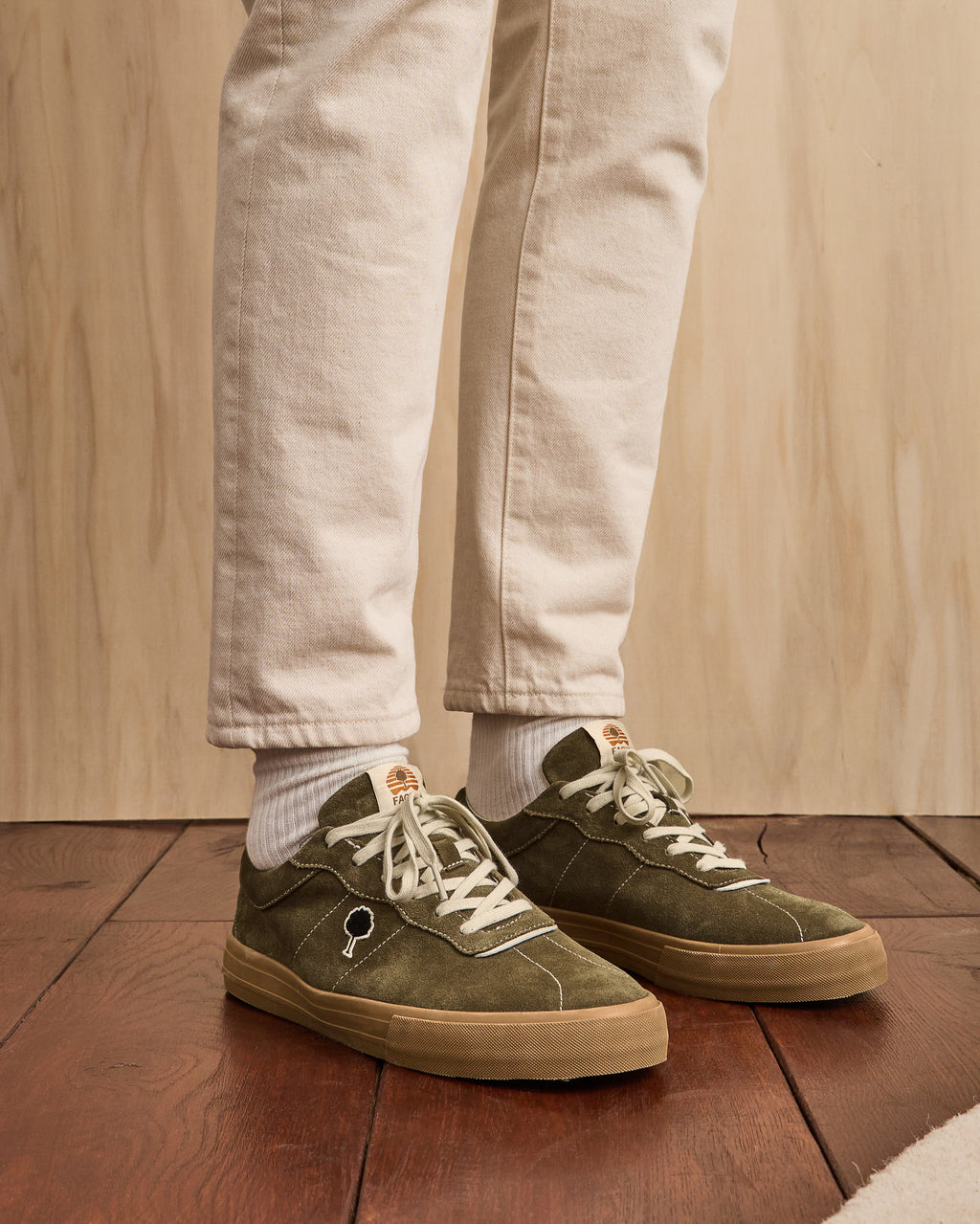 Khaki tennis shoes