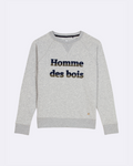 Sweat col rond gris chiné Homme des bois
