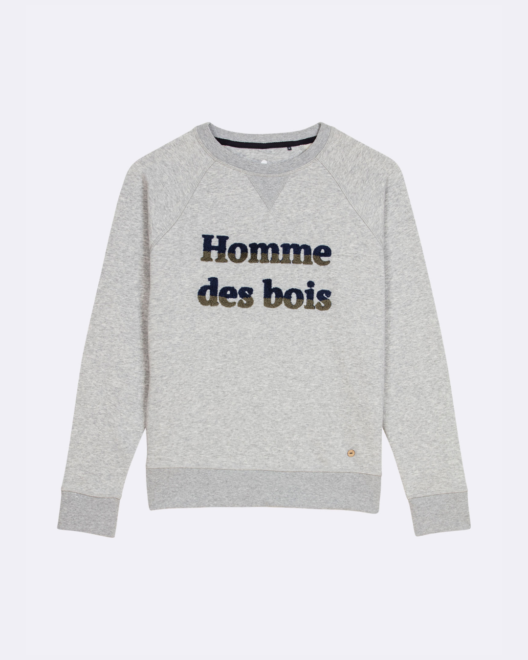 Sweat col rond gris chiné Homme des bois