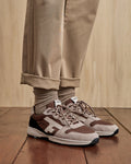 Dark brown running shoes