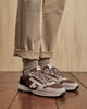 Dark brown running shoes