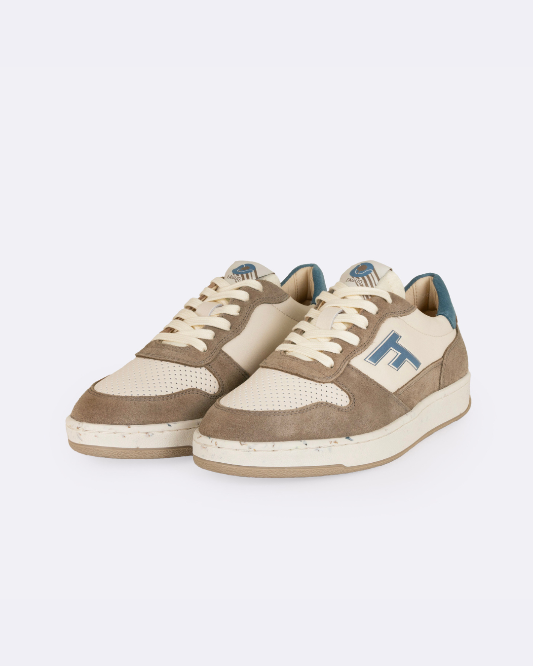 Baskets écrues & beige foncé