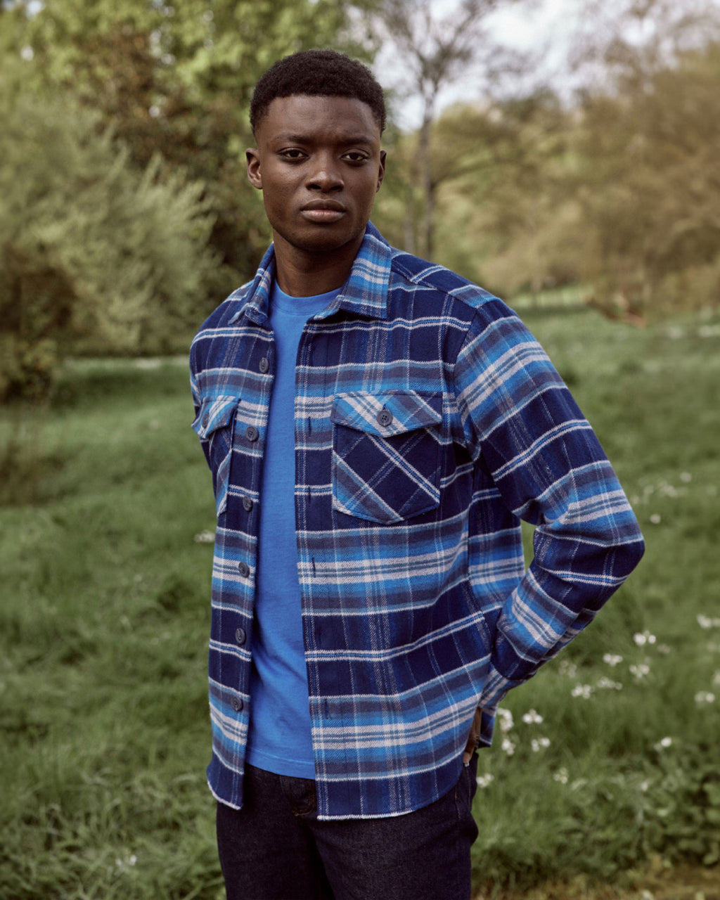 Dark blue & white overshirt