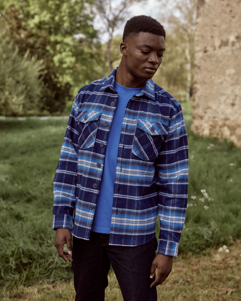 Dark blue & white overshirt