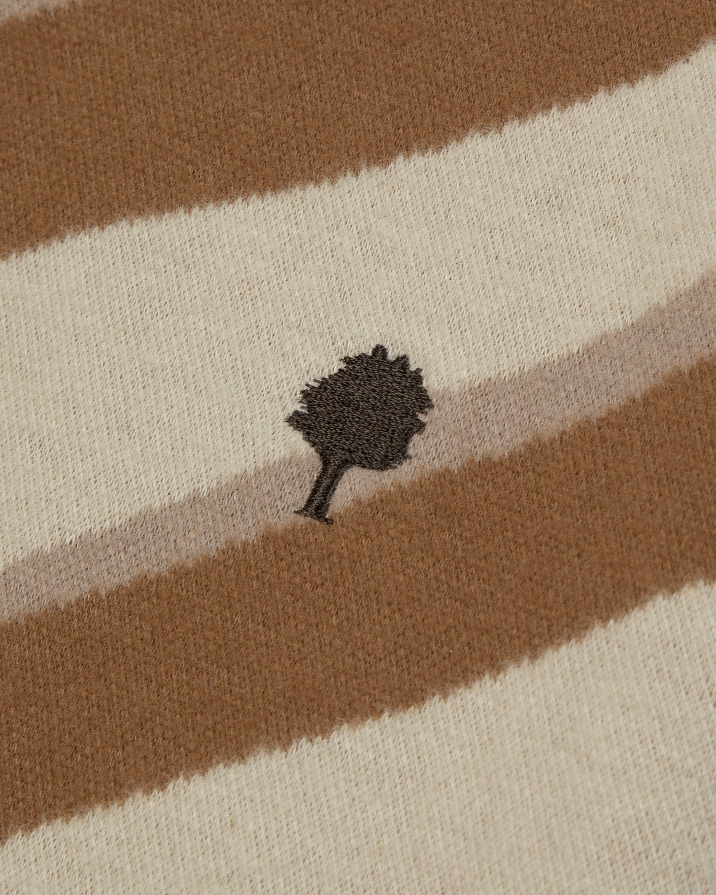 Beige & camel jacquard pattern sweatshirt
