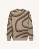 Beige & camel jacquard pattern sweatshirt