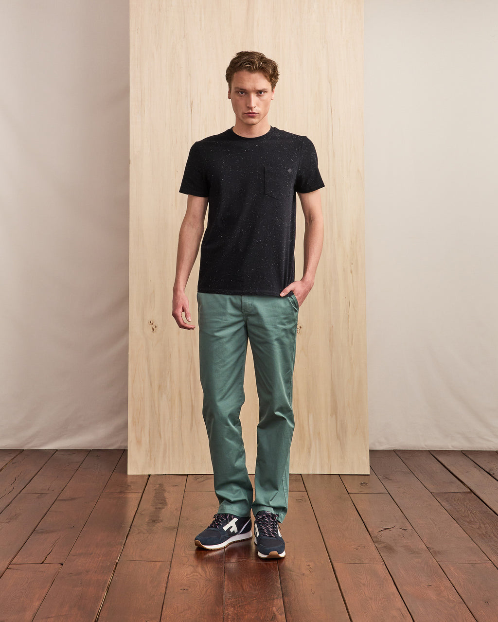 Navy blue & ecru T-shirt