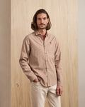 Chemise crème & beige clair broderie arbre