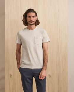 Ecru en marineblauw T-shirt 