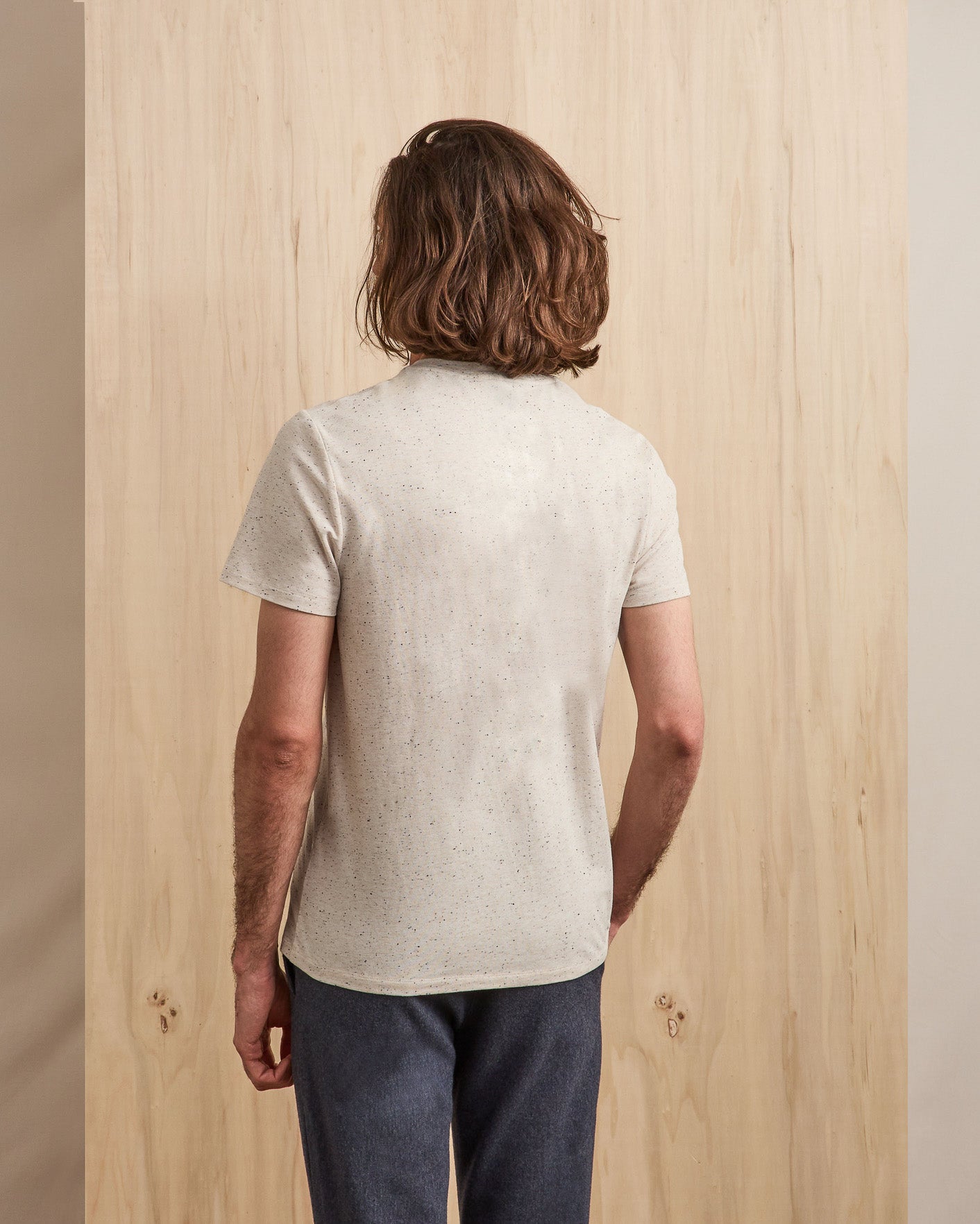 T-shirt écru & bleu marine 