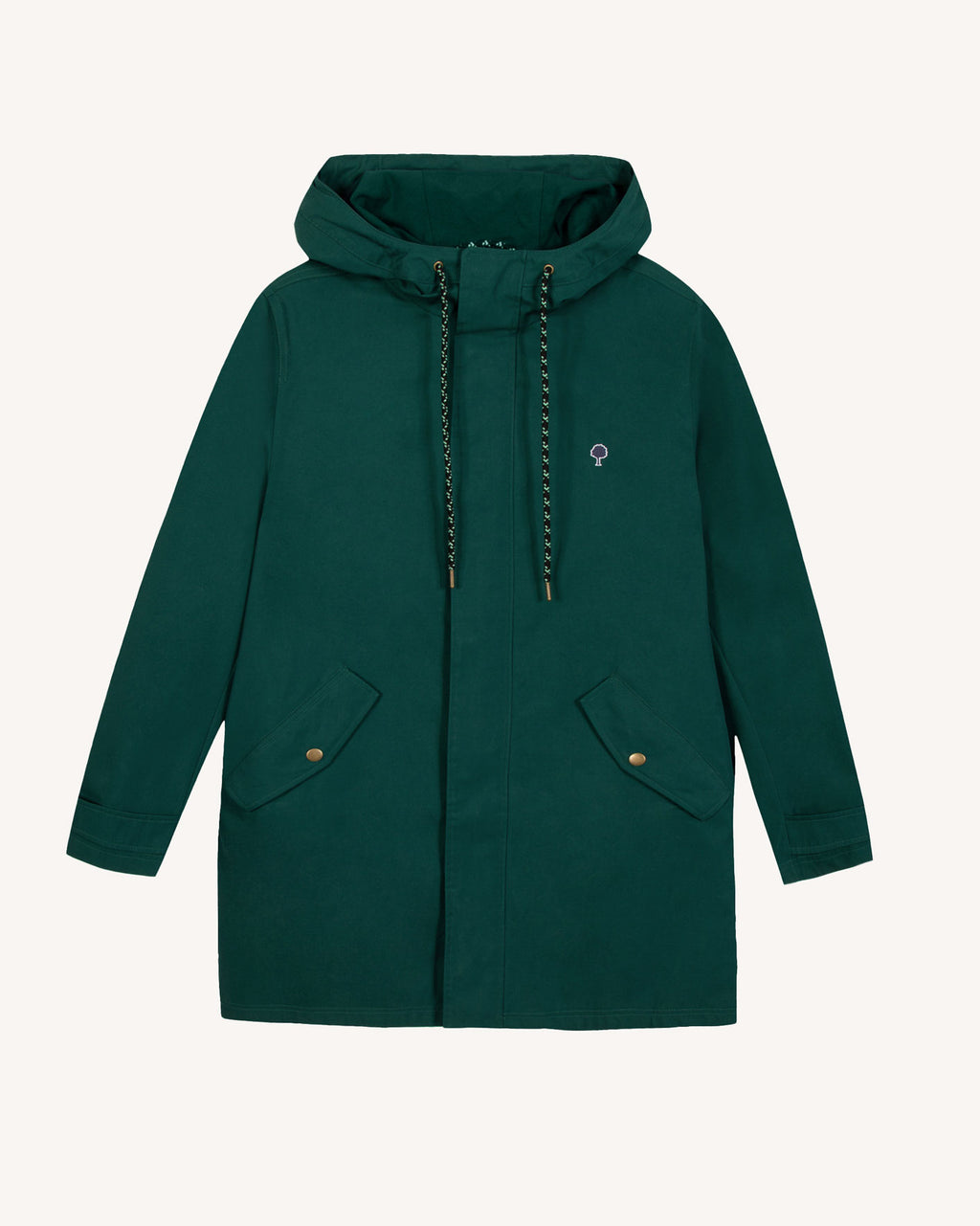 Fir green sleeved piece with coloured drawstrings