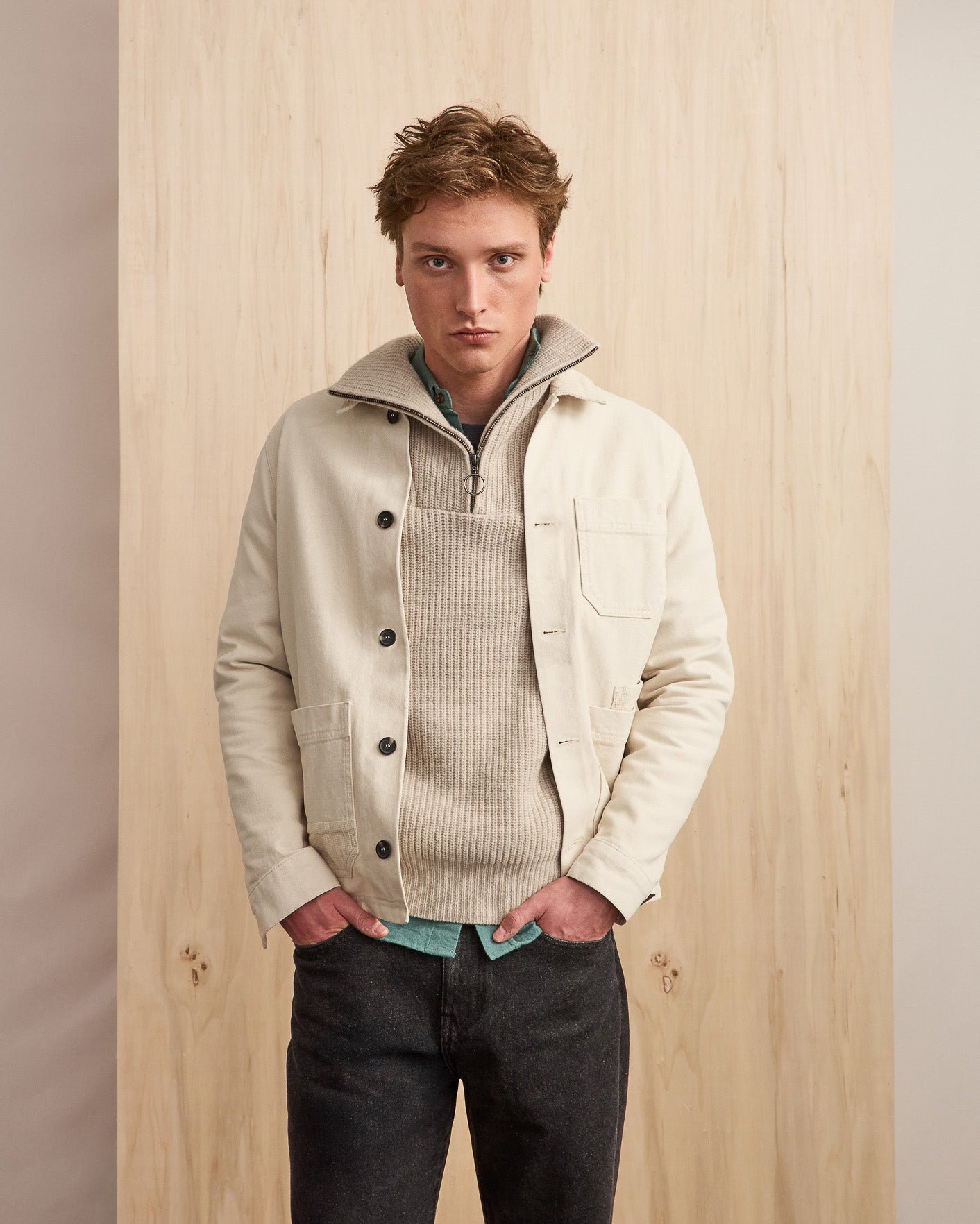 Ecru long-sleeve top 