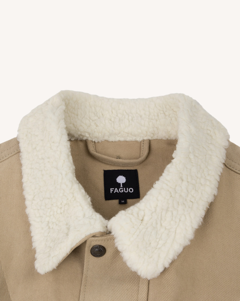 Veste beige col en sherpa