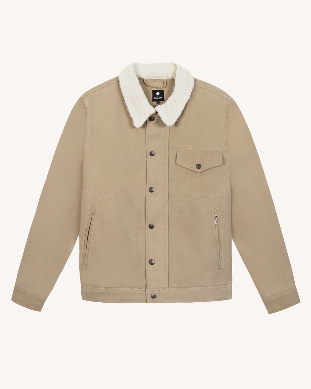 Veste beige col en sherpa