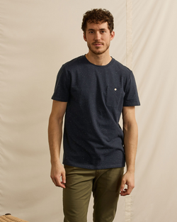 Marineblauw T-shirt met ronde hals