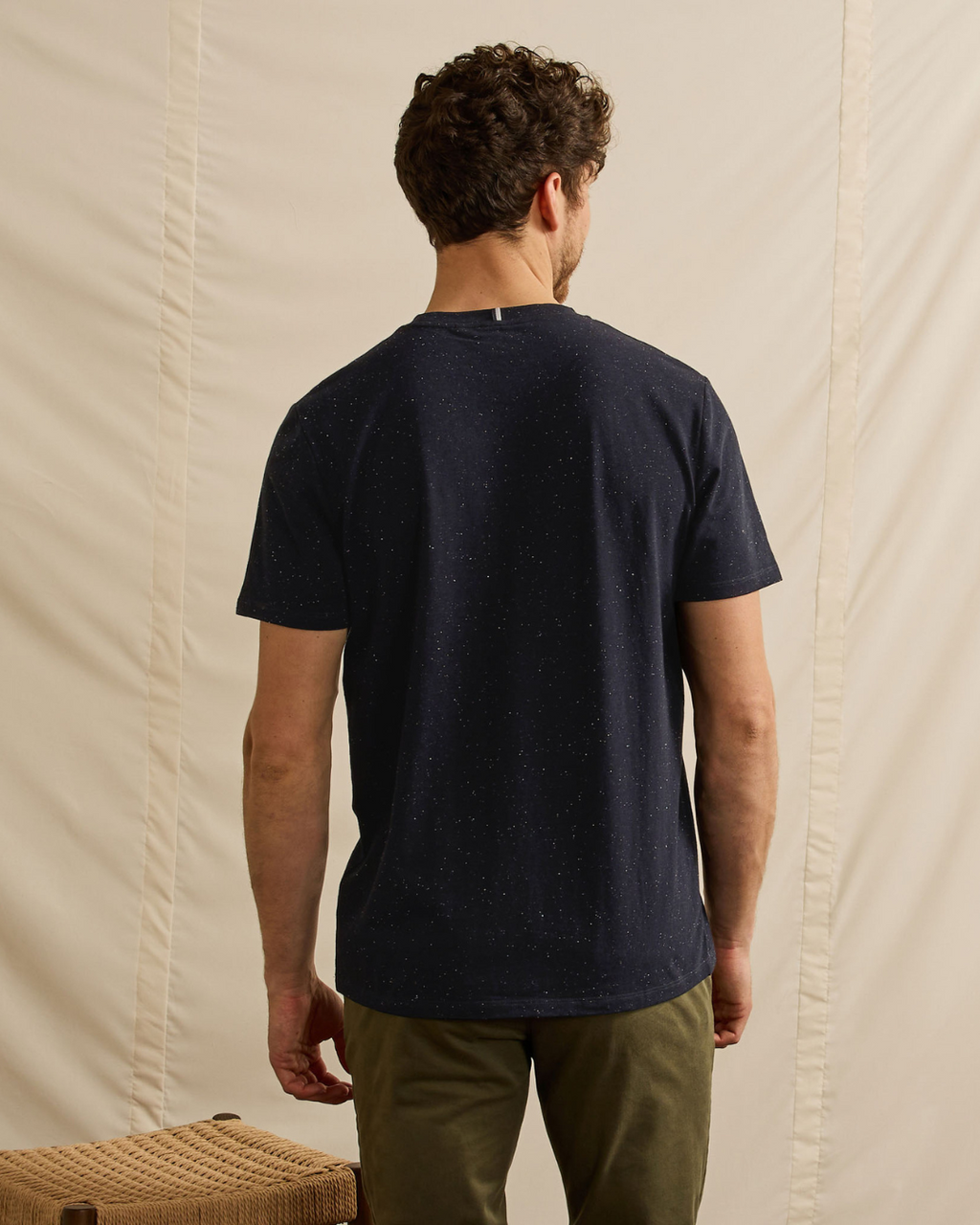 Navy blue round-neck T-shirt