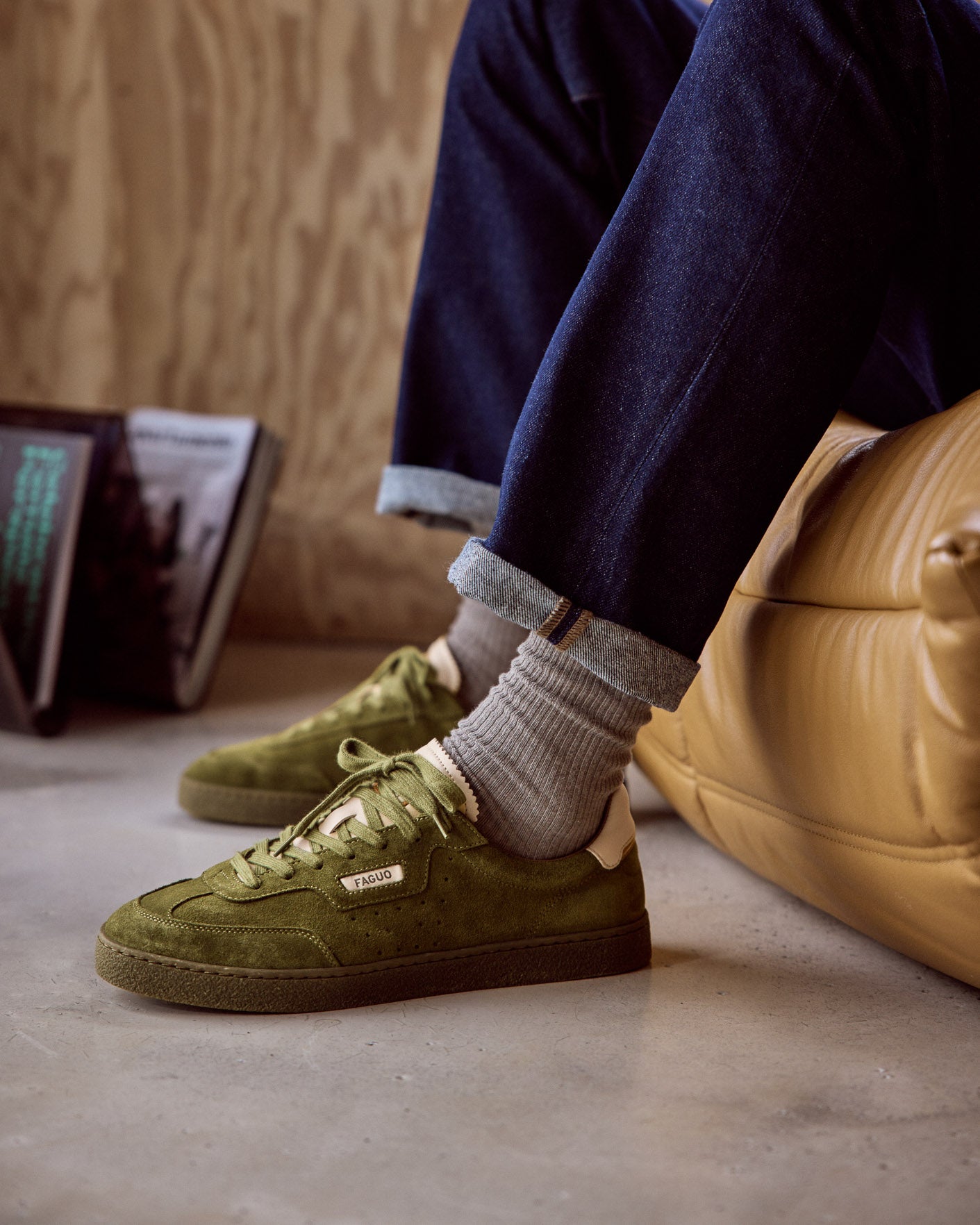 Baskets vert olive