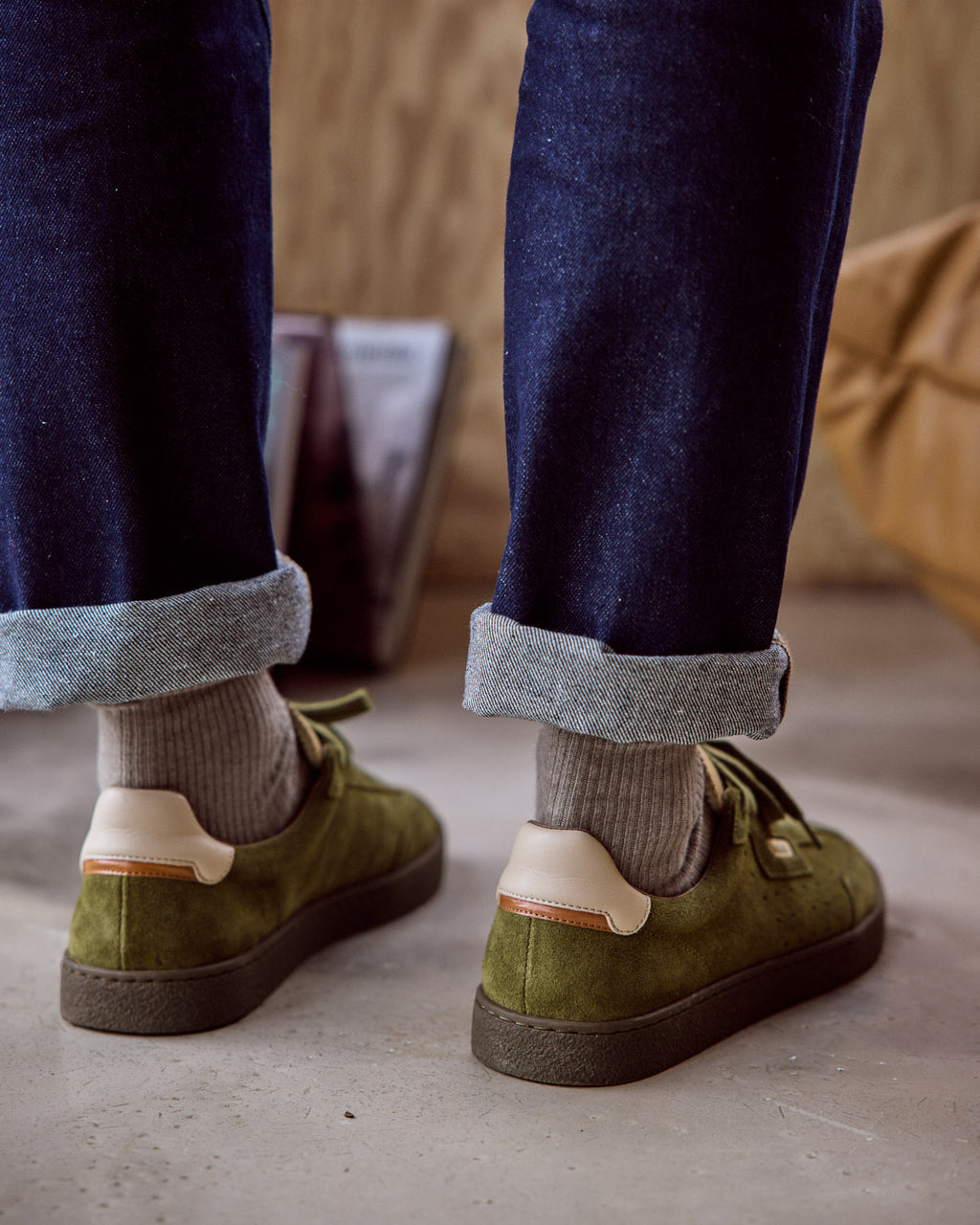 Baskets vert olive