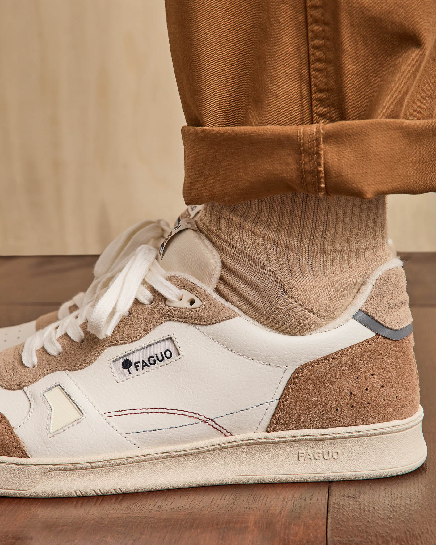 Cream & light beige trainers