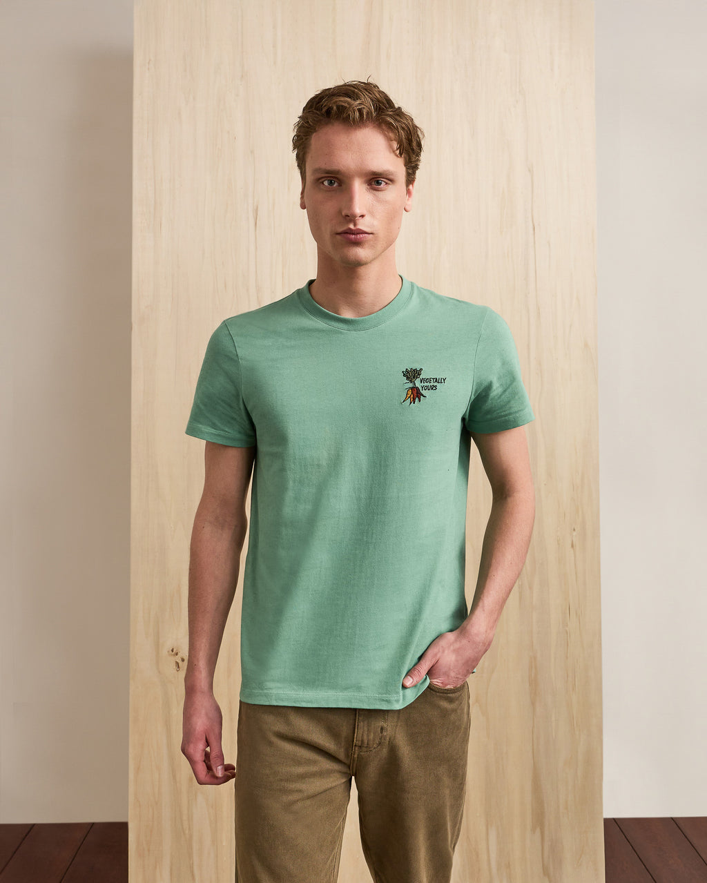 T-shirt vert menthe "vegetally yours"