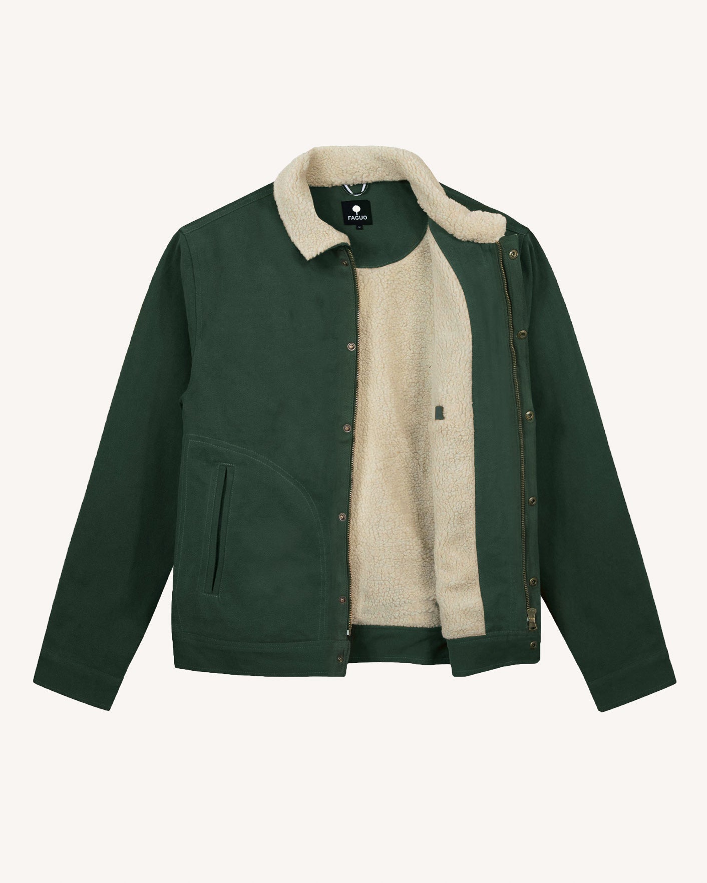 Pieces a manches vert foncé col en sherpa