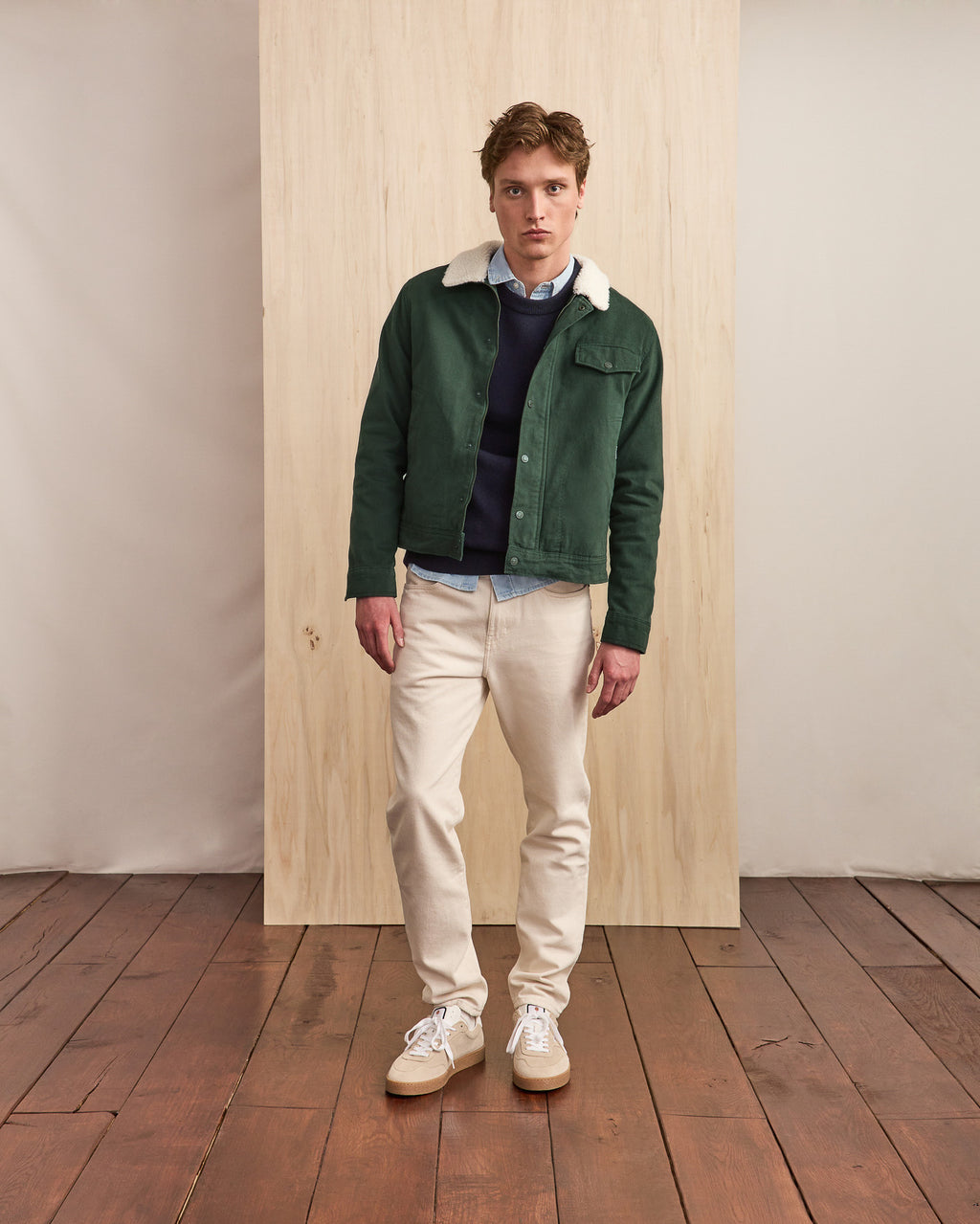 Pieces a manches vert foncé col en sherpa